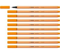 STABILO - rotulador punta fina - point 88 | pack de 10, naranja
