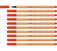 STABILO - rotulador punta fina - point 88 | pack de 10, rojo