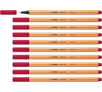 STABILO - Rotulador punta fina - point 88 - Pack de 10 - rojo oscuro
