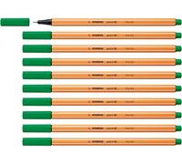 STABILO - rotulador punta fina - point 88 | pack de 10, verde