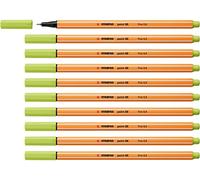 STABILO 88/14 Rotulador puntafina point 88, Color Verde Lima, Pack de 10