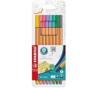 STABILO - rotulador punta fina - point 88 | pack de 8, colores pastel