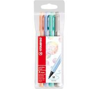 STABILO Rotulador punta media pointMax - Estuche con 4 colores pastel