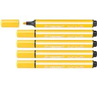 Rotulador triangular con punta de fibra amortiguada STABILO Trio Scribbi - Caja con 5 unidades color amarillo