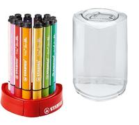 Rotulador triangular con punta de fibra amortiguada STABILO Trio Scribbi - Estuche con 12 colores