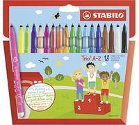 STABILO Rotulador escolar Trio AZ - Estuche de 18 colores