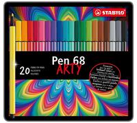 STABILO Rotulador premium Pen 68 – Caja de metal con 20 colores