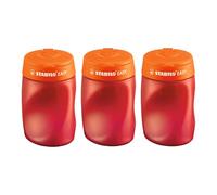 STABILO - Sacapuntas ergonómico para diestros - EASYsharpener - 3 en 1 - Pack de 3 - naranja
