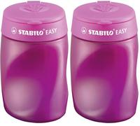 STABILO - Sacapuntas ergonómico para diestros - EASYsharpener - 3 en 1 - rosa (Paquete de 2)