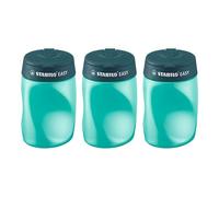 STABILO - Sacapuntas ergonómico para zurdos - EASYsharpener 3 en 1 - Pack de 3 - Color azul petroleo