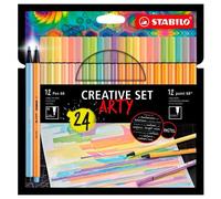 Stabilo Set Creativo Arty con 12 Rotuladores Point 88 y 12 Pen 68, Estuche con 24 Unidades