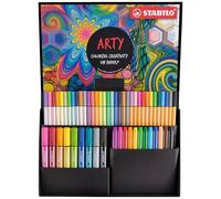 STABILO Set Creativo ARTY Creative Set - Caja con 55 rotuladores de 5 puntas distintas - 9 Pen 68 MAX, 11 Pen 68, 11 Pen 68 brush, 12 point 88 y 12 pointMax