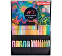 Stabilo Set Creativo Arty Estuche 50 Ud C-Surtidos Bolígrafos Marcadores Lápices Rotuladores Acuarela Tonos Pastel