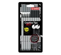 STABILO Set de puntas múltiples Creative Tips ARTY - Estuche con 10 unidades - 5 puntas en color negro y color gris
