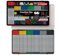 STABILO Set de puntas múltiples Creative Tips ARTY - Estuche metálico con 30 unidades - CLASSIS - 6 colores diferentes de cada una las 5 clases de punta