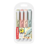 STABILO swing cool NatureCOLORS - Highlighter - Pack of 4 - Mud Green, Sienna, B