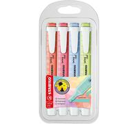 Stabilo Swing Cool Pastel pack de 4 marcadores fluorescentes, colores surtidos, punta biselada 1-4 mm