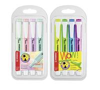 STABILO Swing Cool - Rotuladores y Subrayadores Fluorescentes (4 Unidades, Multicolor, Resistente al Agua)