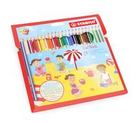 STABILO Trío Grueso Lápices de Colores Con Sacapuntas - Cartera 24 Mezcla