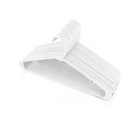 Stable Coat Hanger White Plastic 24pcs. Robust Non-slip 42cm Wide with 2 Pcs/YY