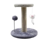 Stable Design Cat Tree Tower, Cat Tree with Feather and Spring Ball, Interactive Cat Scratch Toy, Fun Cats Scratch Post with Toys 10.24x10.24x11.02 Inches for Indoor, Cats, Kitten
