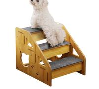 Stable Pet Stairs - Non-Slip Ramp Organizer, 3-Step Comfort Block with Feature, Wooden Balance Gear with Feature, Stairs Functional Styling, Animal Supplies for Sofa, Couch, Apartment