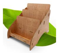 stableco 1 soporte para folletos ecológico DIN A5 horizontal con 3 compartimentos estable en diseño natural No Plastic! Just Paper! Soporte sostenible para folletos, soporte para tarjetas postales de