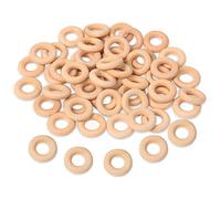 Staccatory 150 anillos de madera de 25 mm, anillos de madera sin acabar, colgantes de madera circulares para proyectos de bricolaje