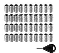 Staccatory 50 tornillos de aleta de acero inoxidable plateados, aletas para tabla de surf, longboard para reemplazos de enchufes
