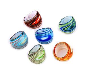 Staccatory - 6 anillos de cristal, multicolor