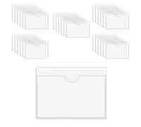 Staccatory 60 soportes adhesivos para tarjetas, soportes transparentes para tarjetas de biblioteca con parte superior para tarjetas