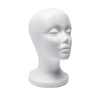 Staccatory Cabeza de maniquí de espuma, modelo para gafas de sol, soporte para sombrero, soporte de exhibición para auriculares, cabeza de maniquí