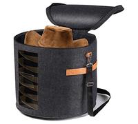Staccatory Caja de almacenamiento redonda para sombreros, plegable, con tapa, para ropa y juguetes de animales, caja organizadora de transporte, color gris oscuro