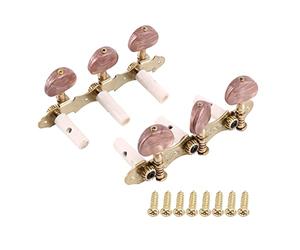 Staccatory Clavijas de AfinacióN de Cuerdas de Guitarra CláSica Izquierda Derecha Claves de Afinadores de Cabezales de MáQuina Accesorios de Guitarra Profesional 3L3R, Rojo MarróN