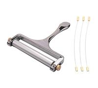 Staccatory Cortador de queso, rebanador de queso pesado de grosor ajustable con alambre para quesos semiduros, 4 cables de corte incluidos
