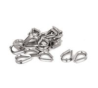 Staccatory Dedales de cable de acero inoxidable de 2 mm, tono plateado, 20 unidades