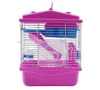 Staccatory Jaula para mascotas con tragaluz transparente, casa de doble capa para mascota dorada rosa