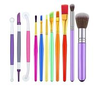 Staccatory Juego de 11 pinceles para decoración de pasteles, decoración de galletas, fondant, suministros de decoración de fondant