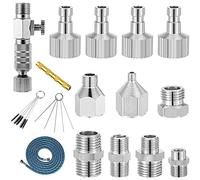 Staccatory Juego de 16 adaptadores de aerógrafo, adaptador de aerógrafo, conector de liberación rápida, herramienta de limpieza en aerosol para compresor de aire