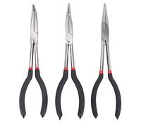Staccatory Juego de 3 alicates de punta extra larga de 11 pulgadas, herramienta de mano recta y doblada