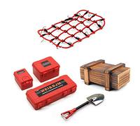 Staccatory Juego de 6 palas de red de equipaje de decoración simulada para TRX4 SCX10 90046 90047 Jimny VS4 RC accesorios de coche, color rojo