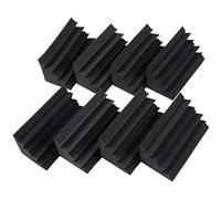 Staccatory Paquete de 8 baldosas de espuma de estudio para aislamiento acústico de pared de 4.6 x 4.6 x 9.5 pulgadas, color negro (8 unidades, negro)