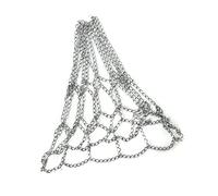 Staccatory Red de cadena de hierro deportiva para exteriores, 12 estándar, red de repuesto de portería resistente, color plateado