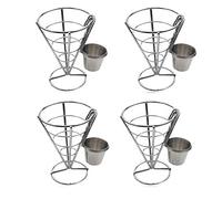 Staccatory Soporte para patatas fritas, soporte para patatas fritas, soporte para patatas fritas con de salsa, estante de exhibición de pollo frito, estante para alimentos