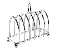Staccatory Soporte para tostadas de acero inoxidable para 6 rebanadas con patas de bola y asa de transporte