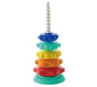 Stack and Spin Toy Anillo de arcoíris de 6, Juguete apilador Giratorio, Torre giratoria de arcoíris para bebé, apilamiento Giratorio de ABS, Juguetes educativos apilables pa