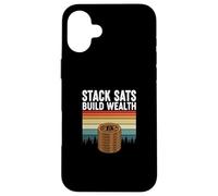 Stack sats construir riqueza ahorrar invertir cripto futuro bitcoin Carcasa para iPhone 16 Plus