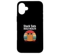 Stack sats construir riqueza ahorrar invertir cripto futuro bitcoin Carcasa para iPhone 16 Plus