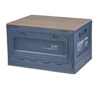 Stackable Camping Organizer - 50L Foldable Storage Crate with Wooden Lid, Durablee Colapsible Storage Box for Easy Carry and Space Saving | Perfect Outdoor Gear for Picnic, Hiking, Camping, Road Trips