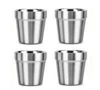 Stackable Insulated Cups 4-Pack 175ml Double Wall(A) | Space-saving stack design, fits backpacks, prevents spills, para ideal for camping, hiking, travel